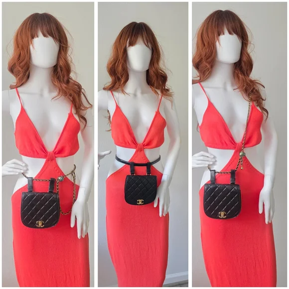 Auth Chanel Quilted Lambskin Flap Leather Waist/Belt Bag - Picture 3 of 13